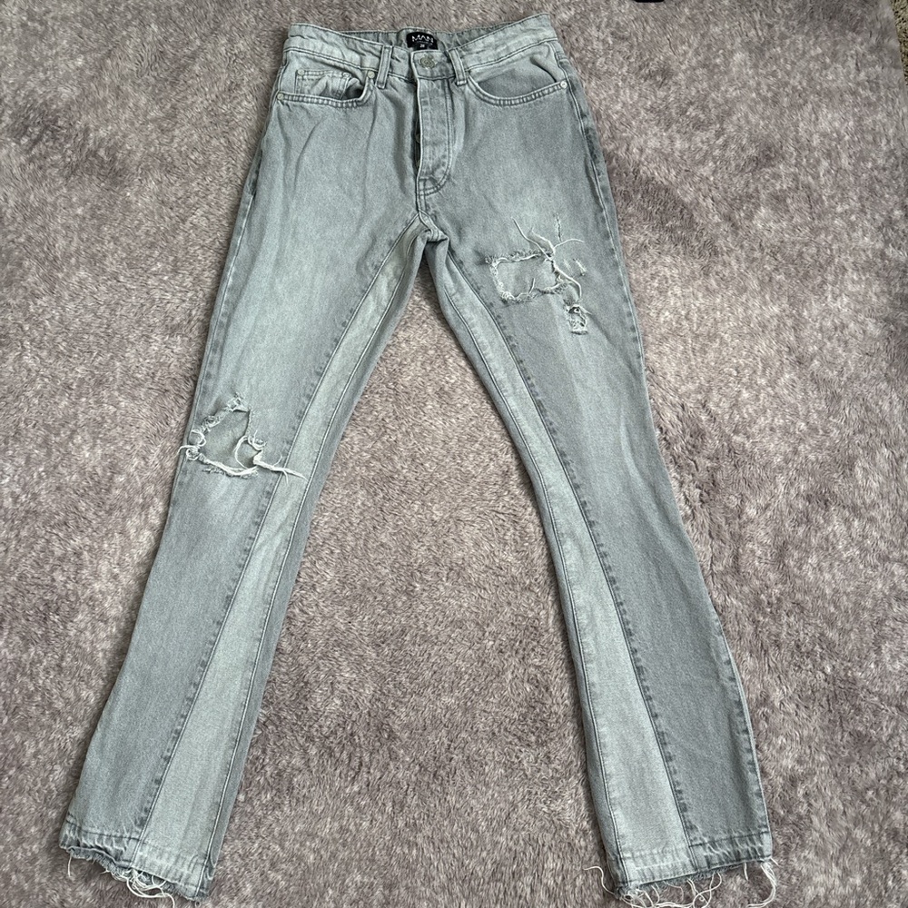 Distressed Gray Men's Jeans